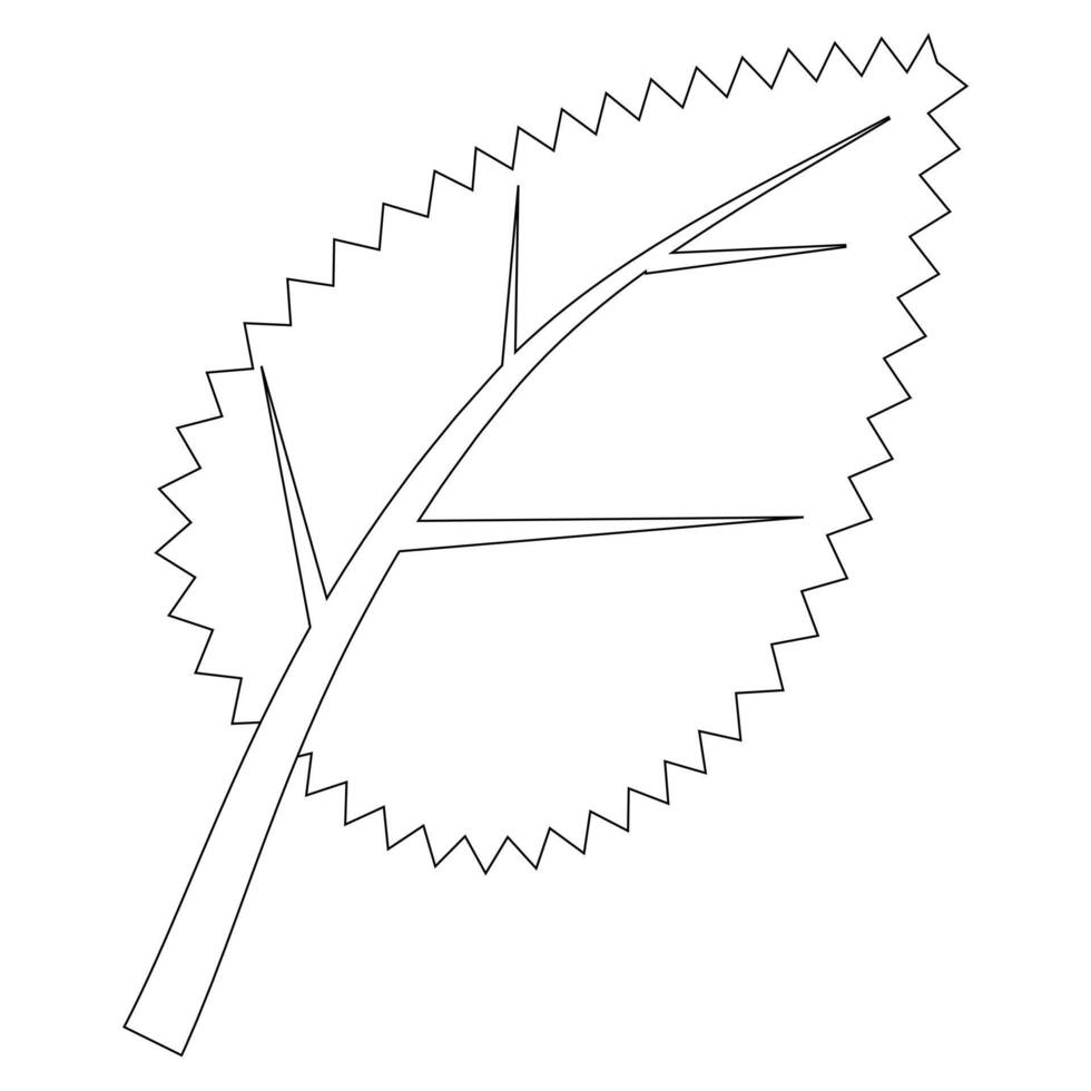 Simple and fun birch leaf coloring page for kids. Perfect for educational activities, nature-themed projects, and creative coloring fun. vector