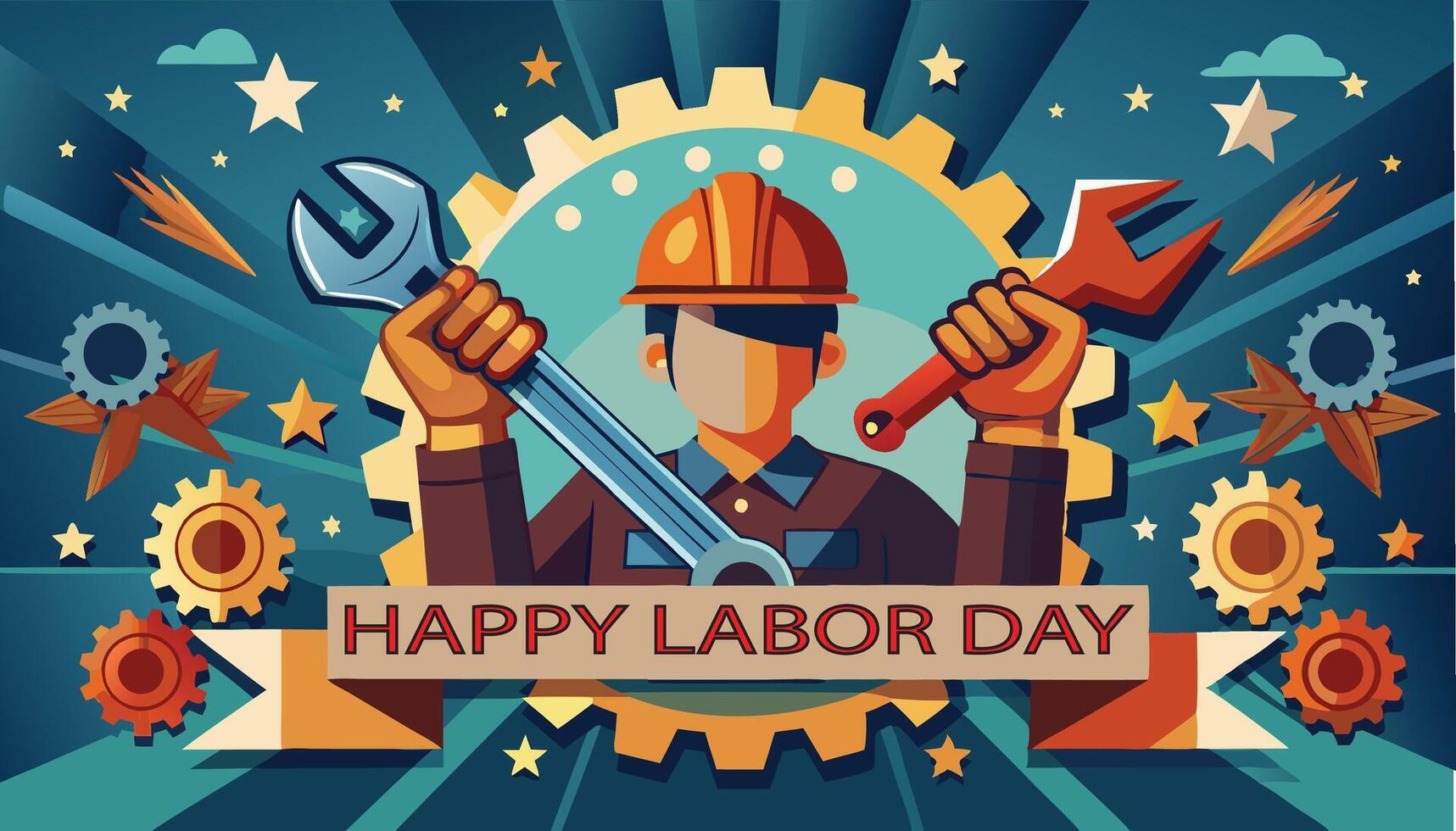 Happy labor day wallpaper image. vector