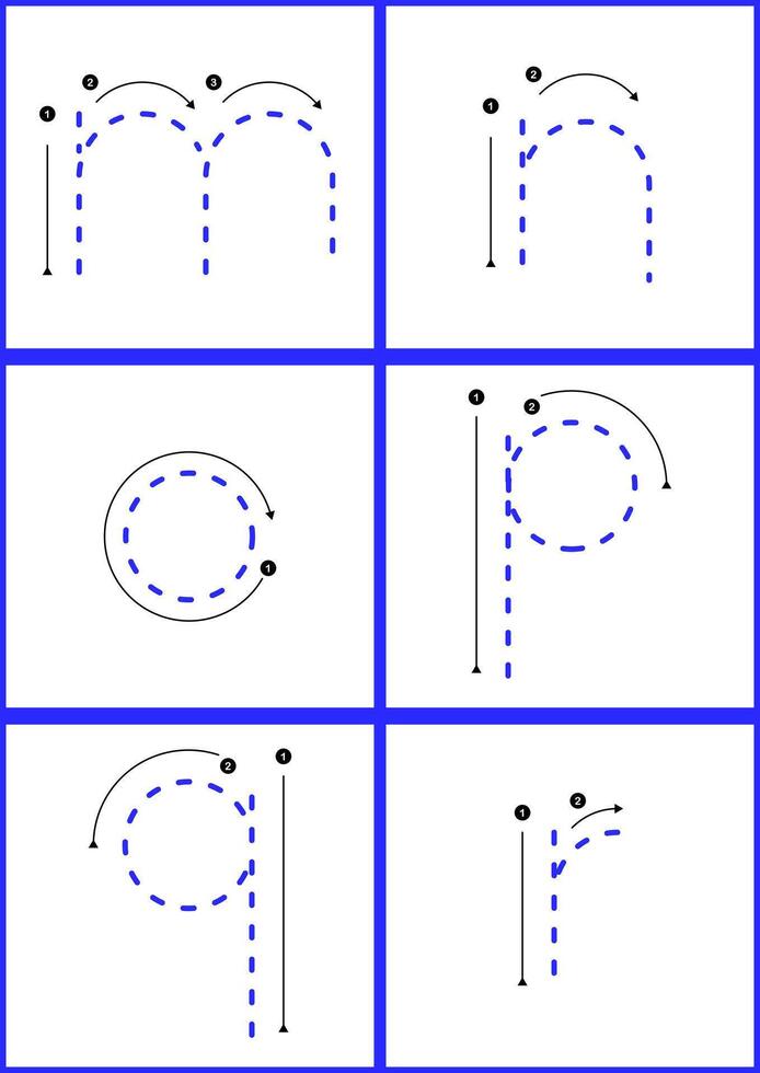 learning alphabet tracing letters vector