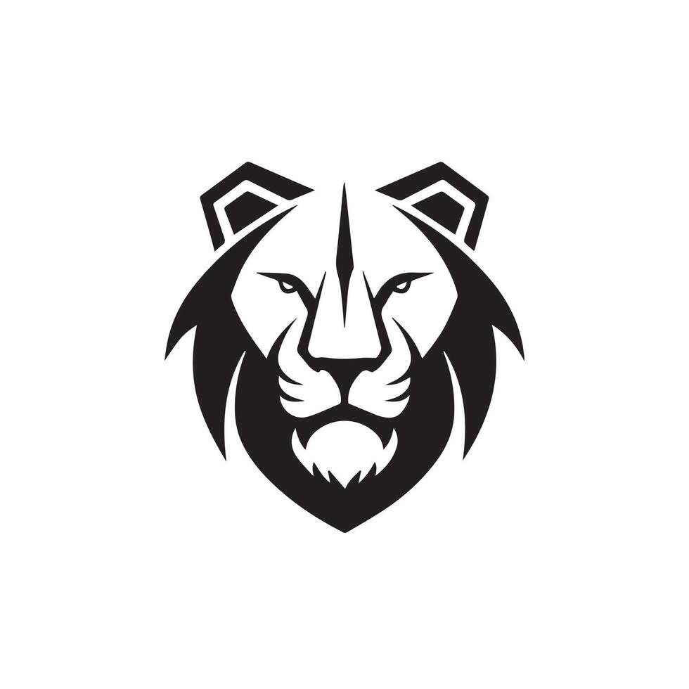 Lion Head Logo Art Design Illustration vector