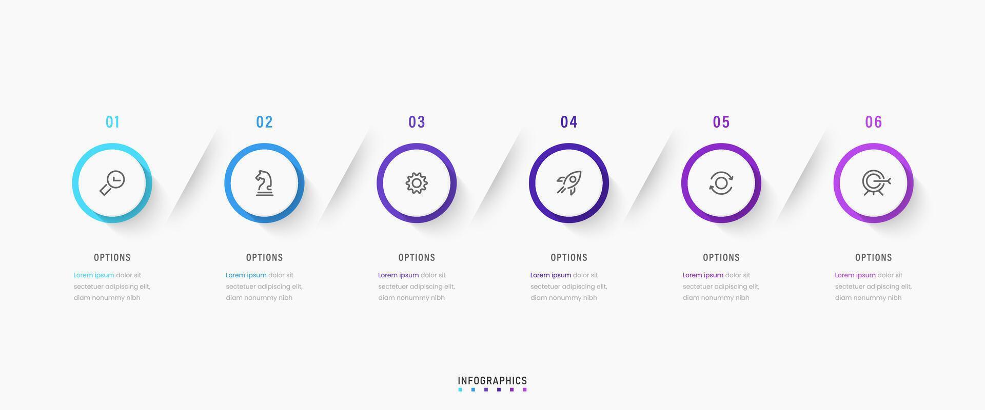 Infographic label design template with icons and 6 options or steps. Can be used for process diagram, presentations, workflow layout, banner, flow chart, info graph. vector
