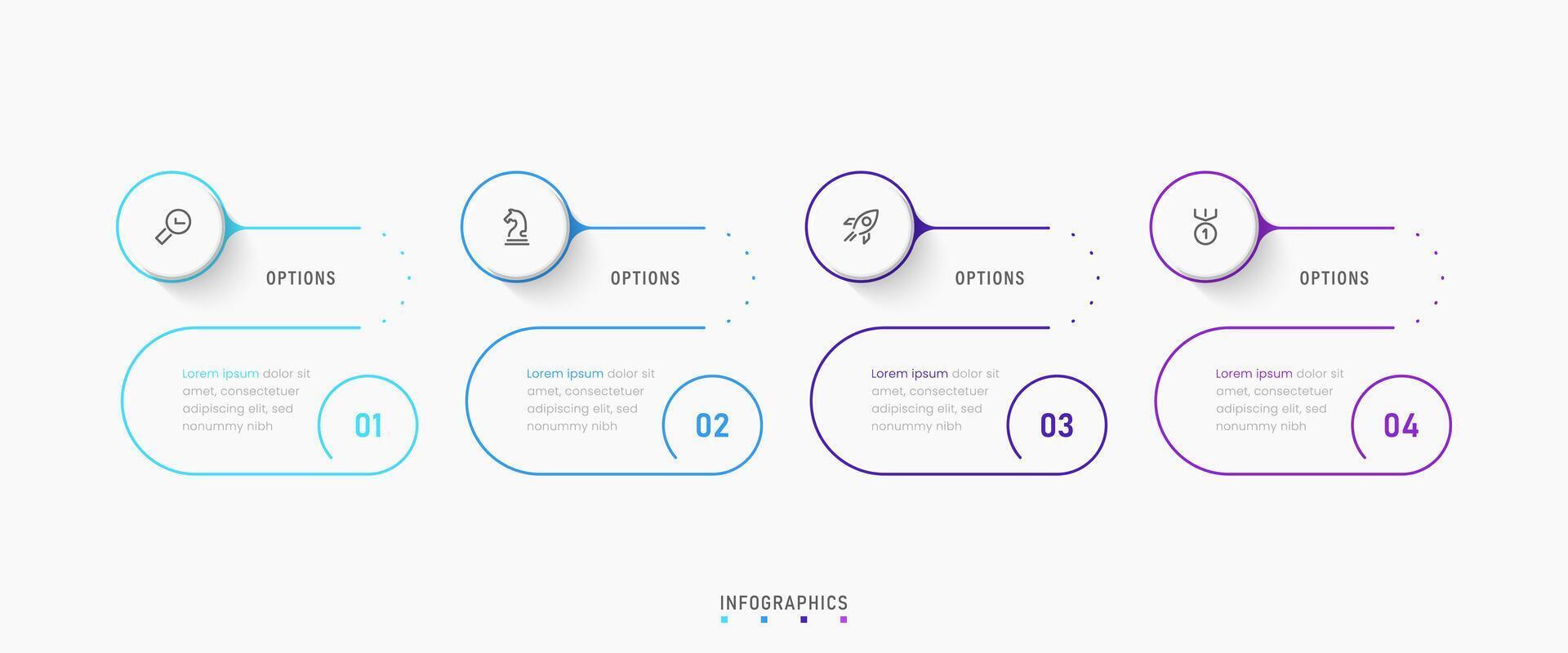 Infographic label design template with icons and 4 options or steps. Can be used for process diagram, presentations, workflow layout, banner, flow chart, info graph. vector