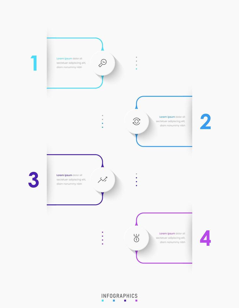 Infographic label design template with icons and 4 options or steps. Can be used for process diagram, presentations, workflow layout, banner, flow chart, info graph. vector