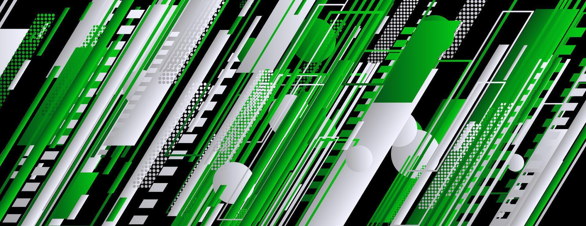 abstract elegant green tech background with lines and halftone vector