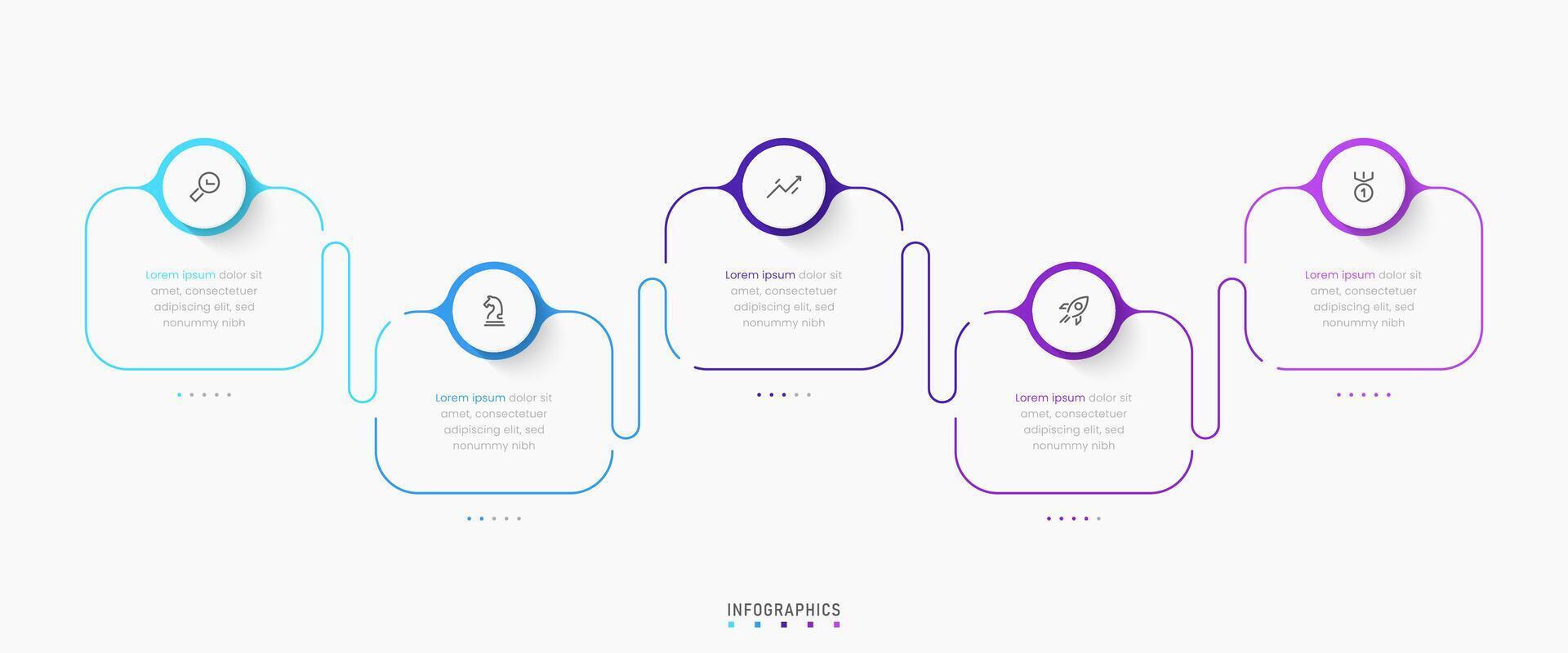 Infographic label design template with icons and 5 options or steps. Can be used for process diagram, presentations, workflow layout, banner, flow chart, info graph. vector