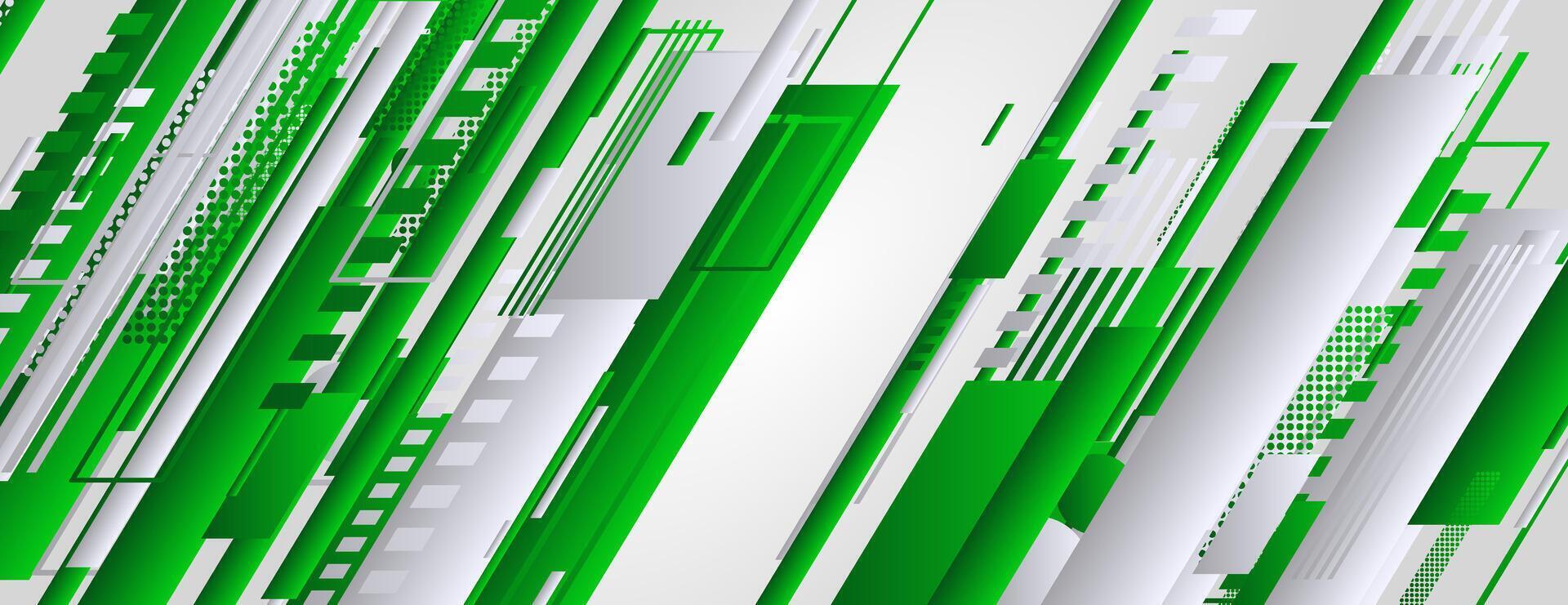 abstract elegant green tech background with lines and halftone vector