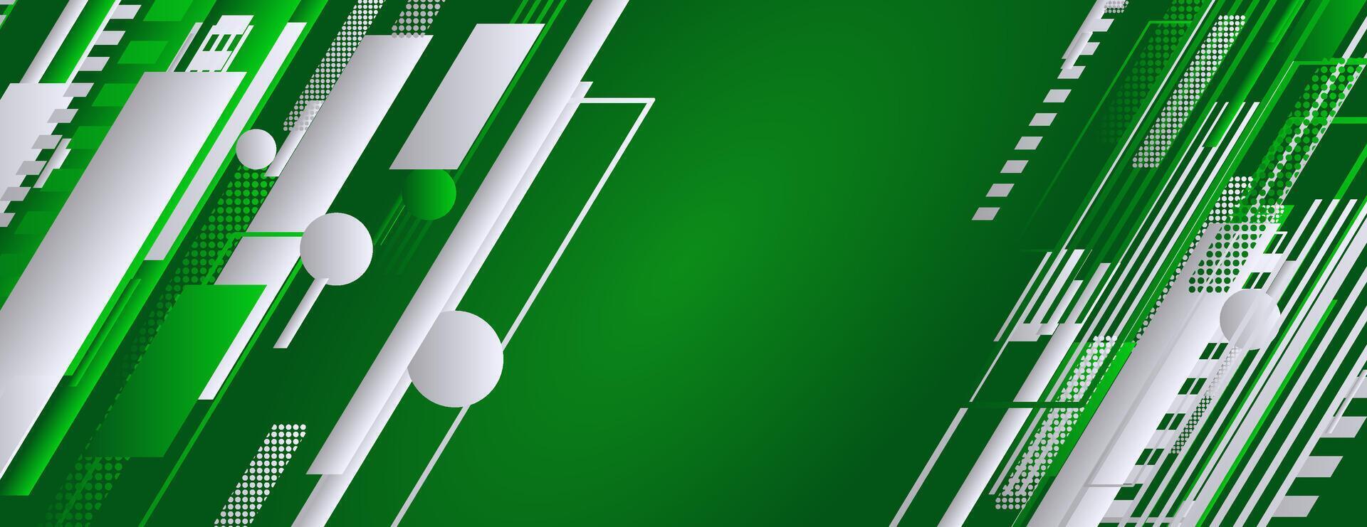 abstract elegant green tech background with lines and halftone vector