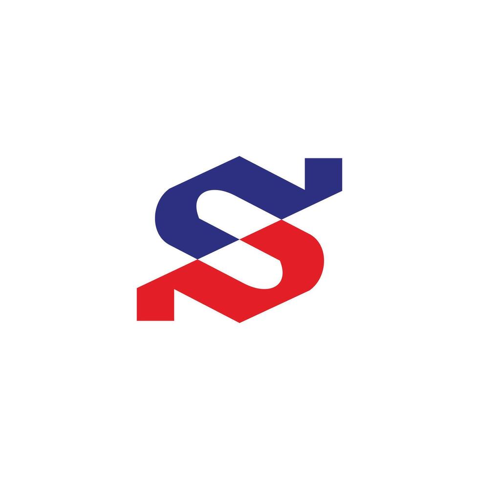 letter s slice colorful simple geometric logo vector