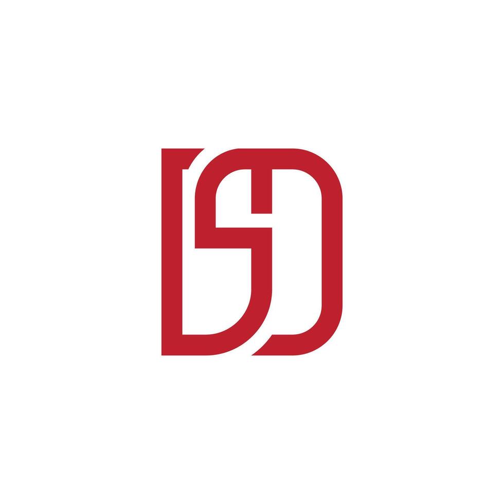 letter i s d simple geometric line logo vector