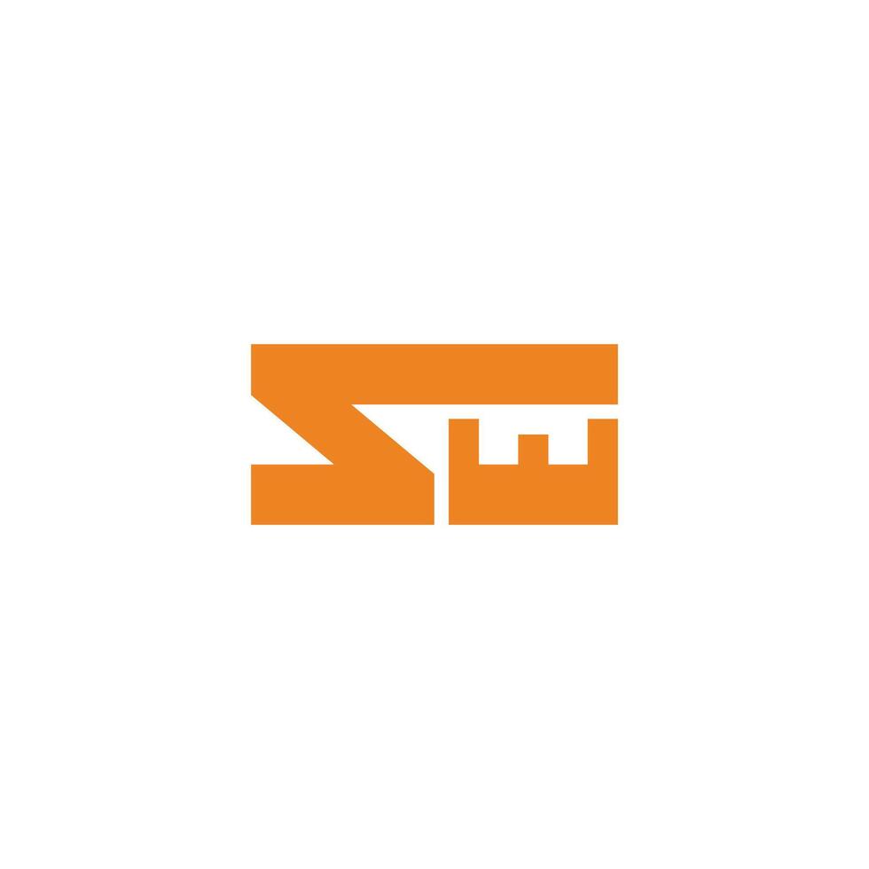 letter sw motion line font logo vector