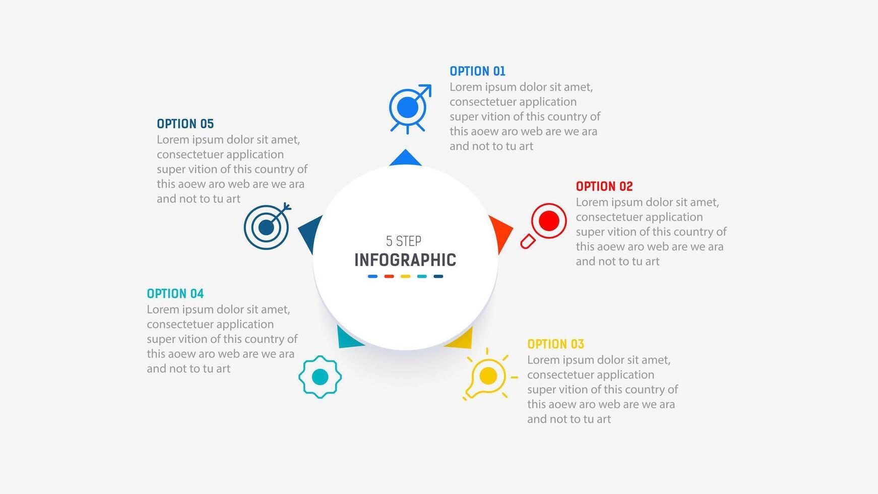 Five Step Infographic design element template for presentation. info graphic illustration. process diagram and presentations step, banner, flow chart, 5 option template. vector