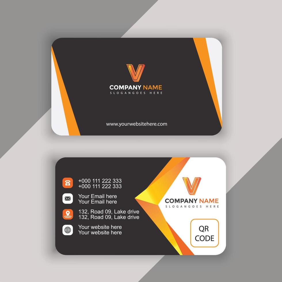 Business card with triangle shapes design vector