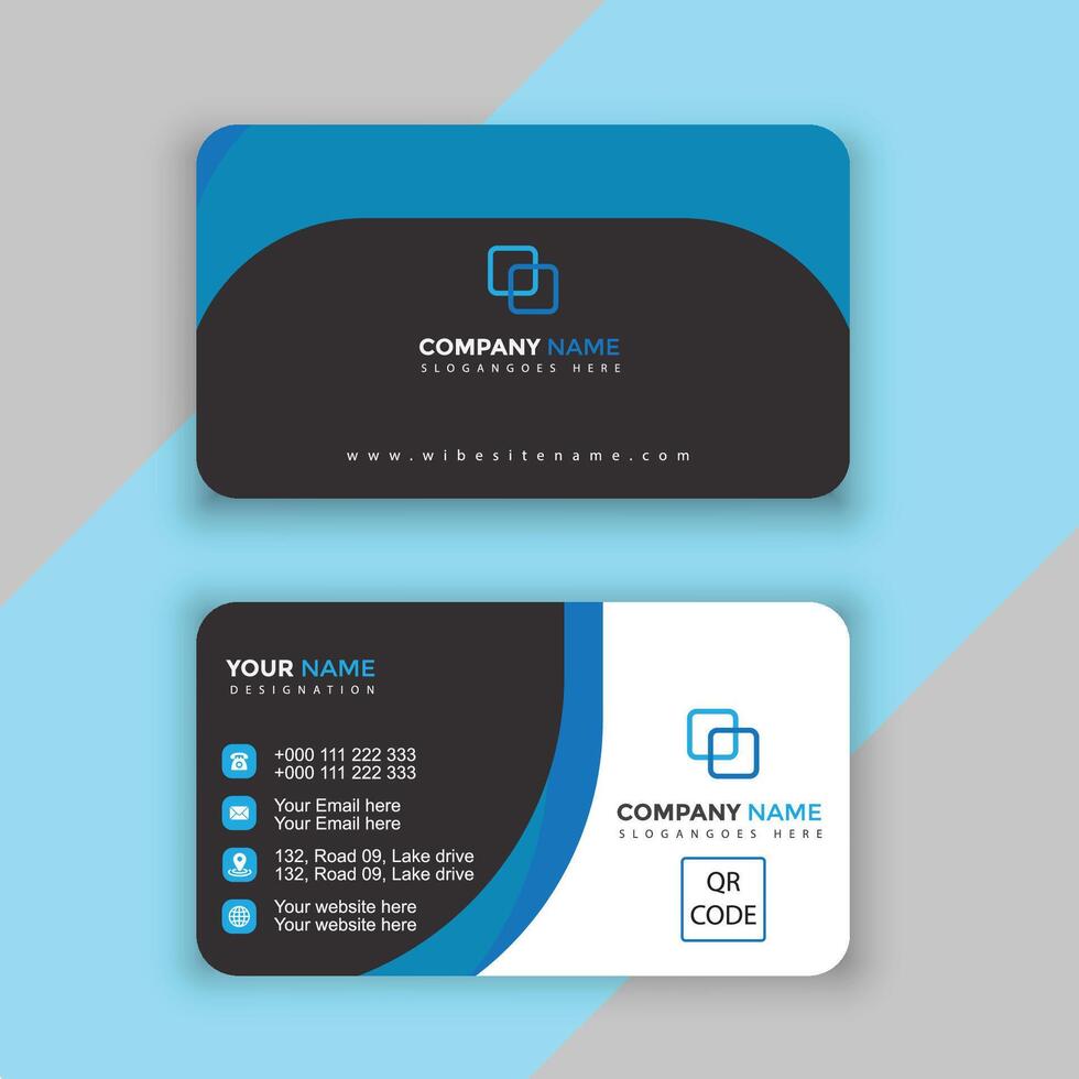 Business card with triangle shapes design vector