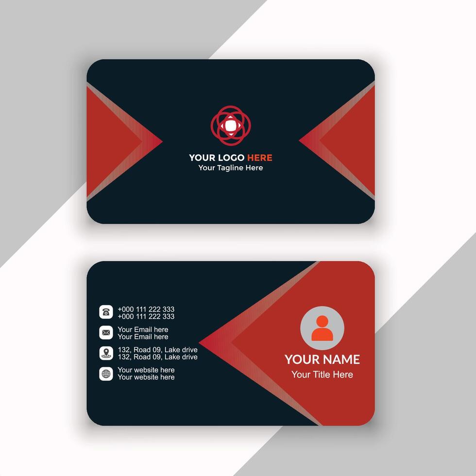 Business card with triangle shapes design vector