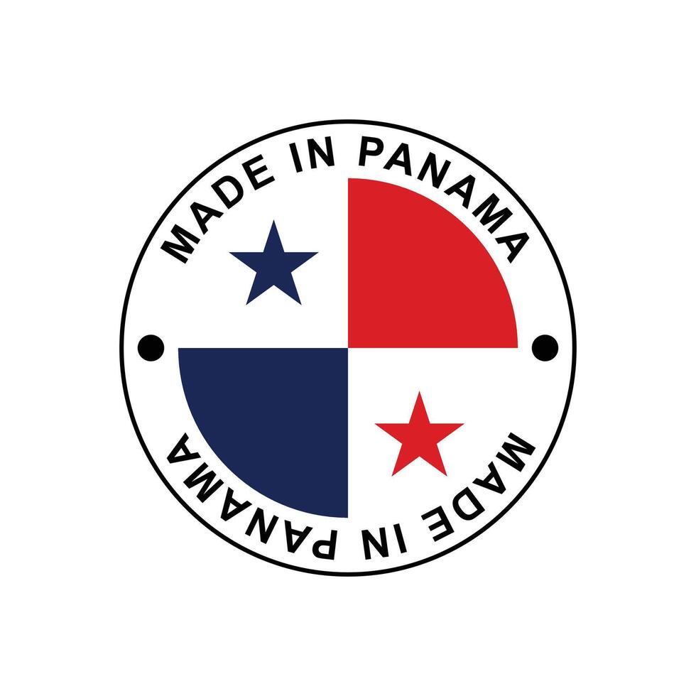 MADE IN Panama circle stamp with flag vector