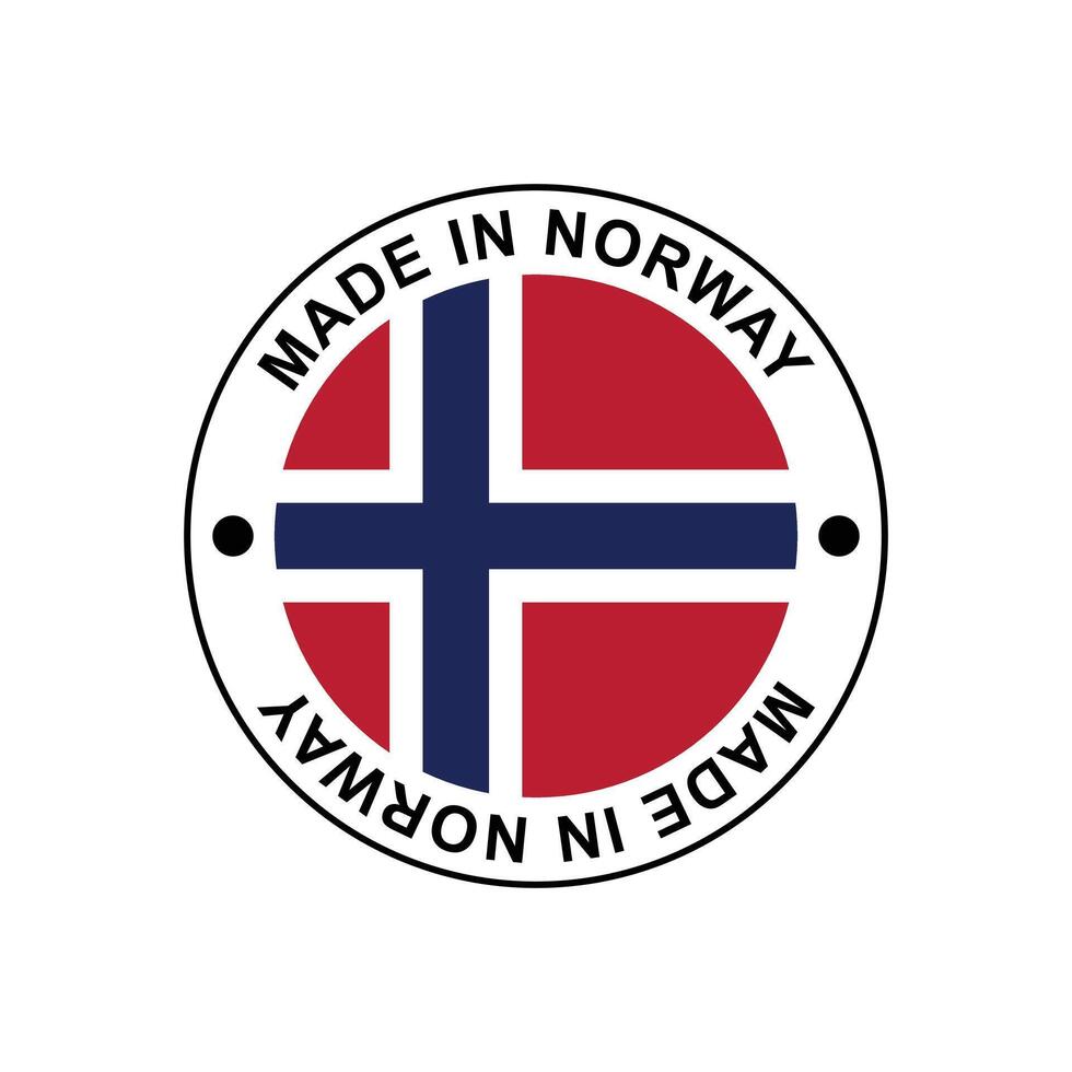 MADE IN Norway circle stamp with flag vector