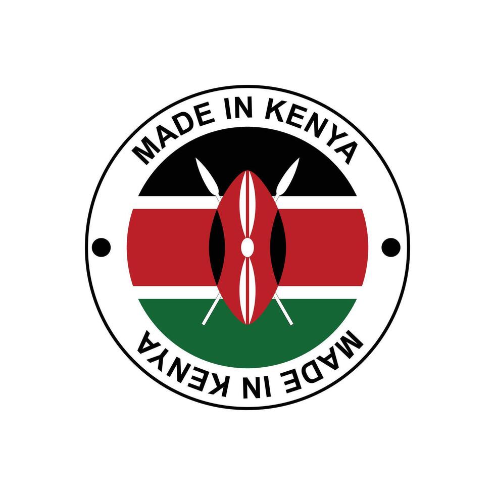 MADE IN Kenya circle stamp with flag vector