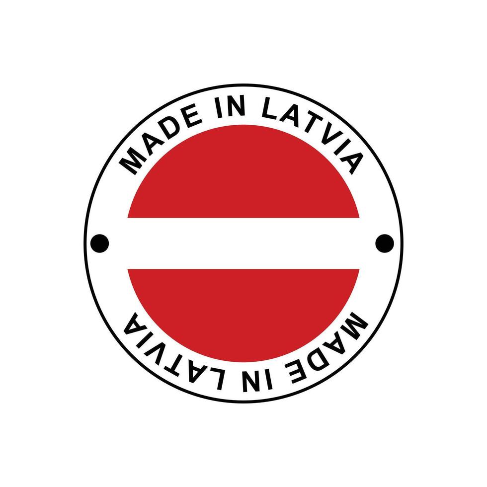 MADE IN Latvia circle stamp with flag vector