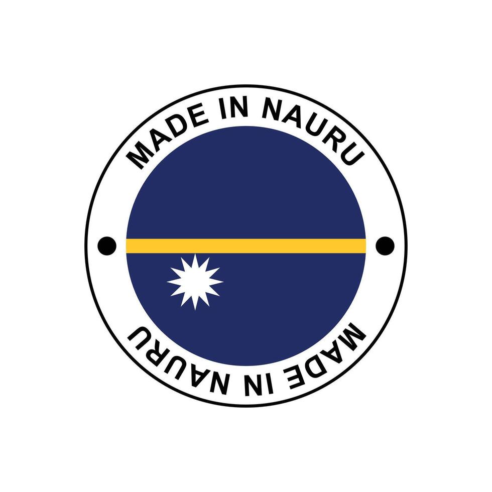 MADE IN Nauru circle stamp with flag vector