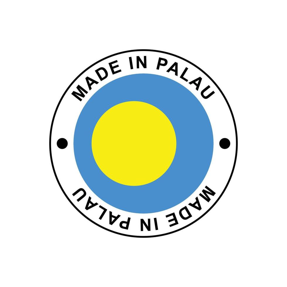 MADE IN Palau circle stamp with flag vector