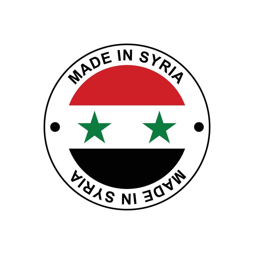 MADE IN Syria circle stamp with flag vector