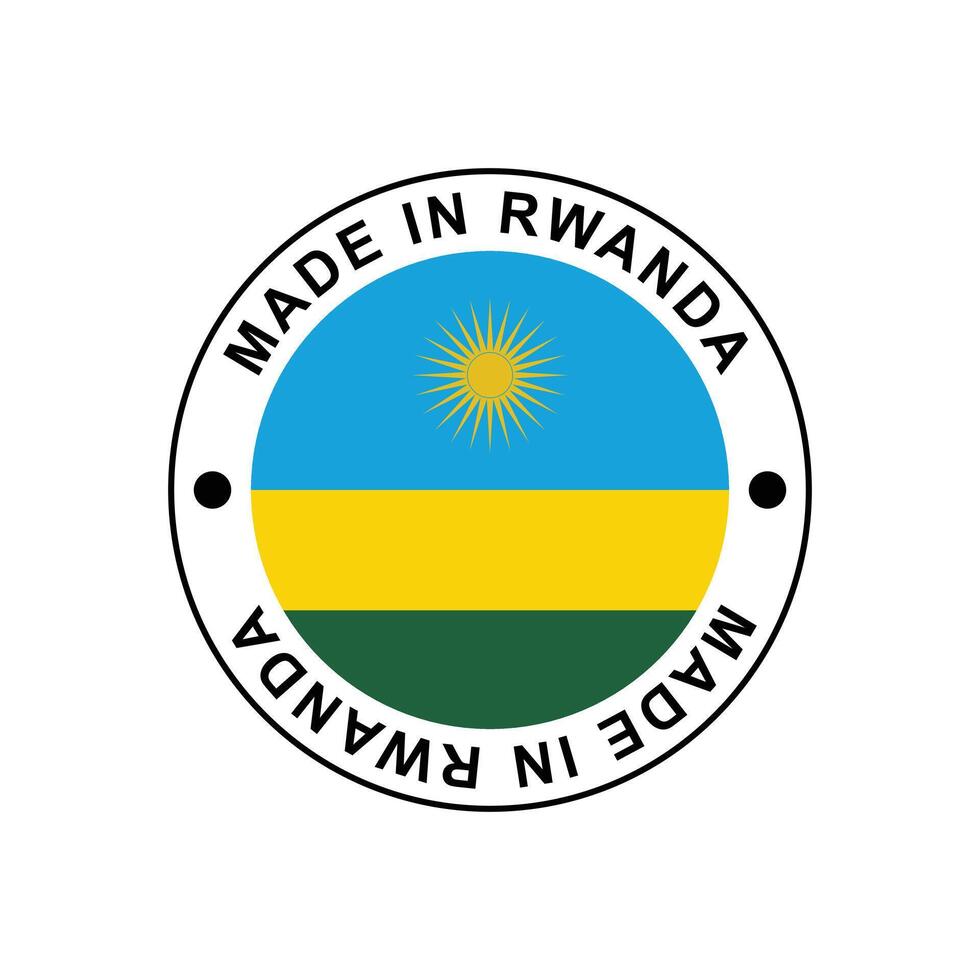 MADE IN Rwanda circle stamp with flag vector