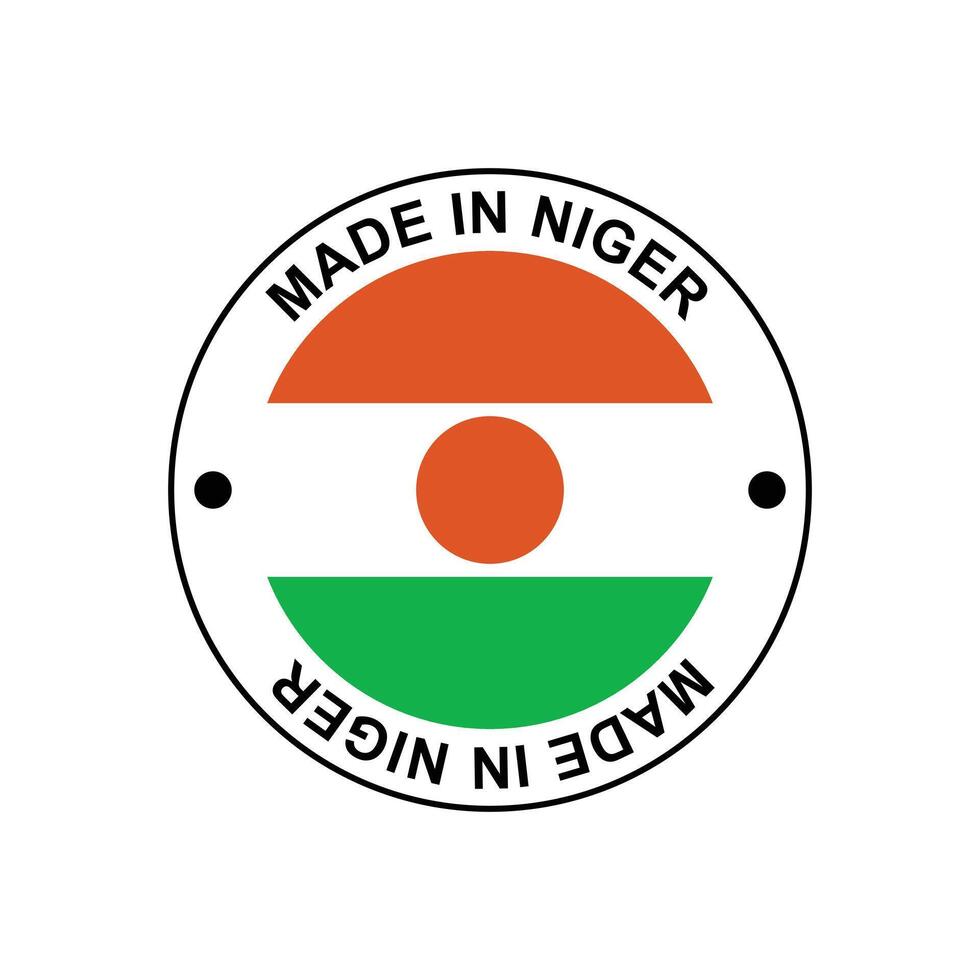 MADE IN Niger circle stamp with flag vector