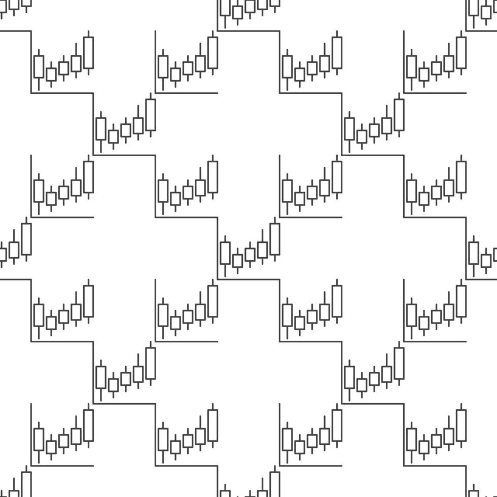 Cryptocurrency analysis thin line seamless pattern vector