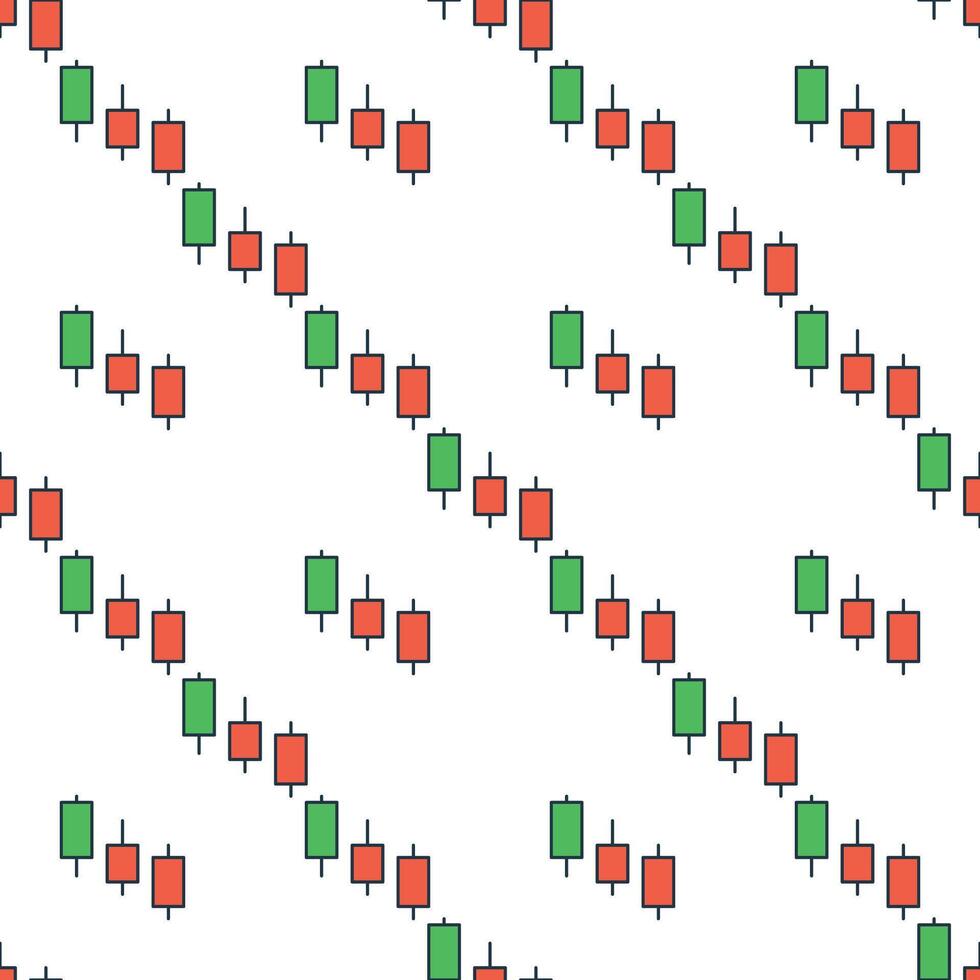 Crypto Candlesticks colored seamless pattern vector