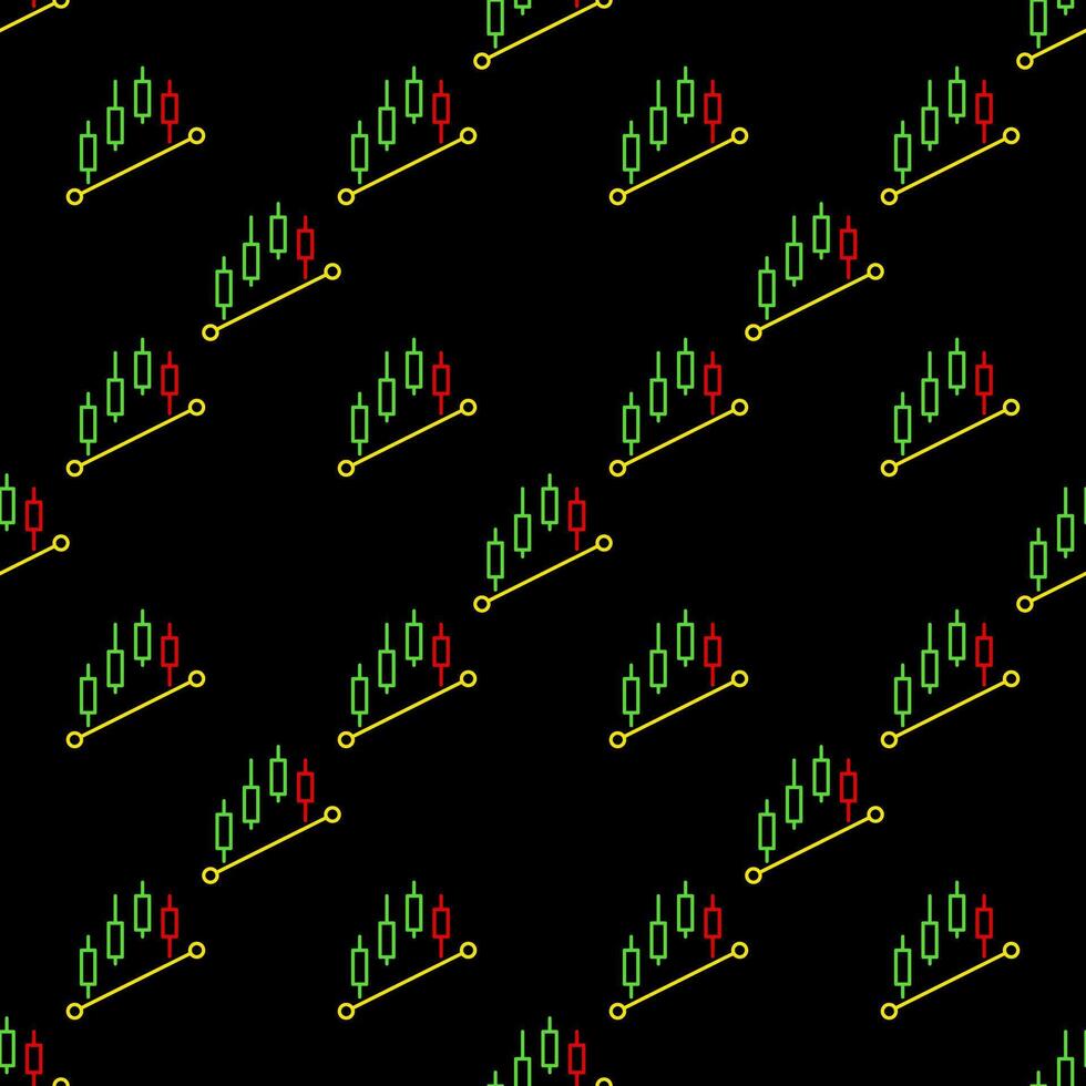 Candlestick charts formation linear seamless pattern vector