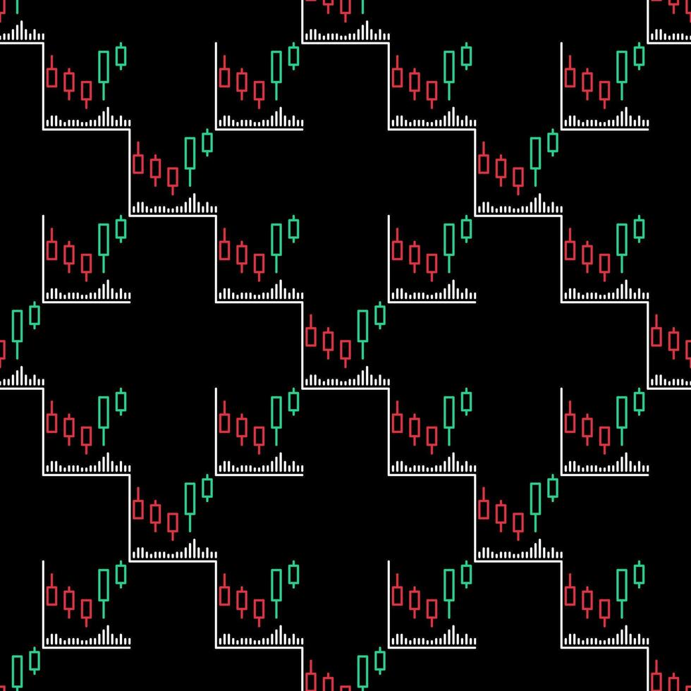 Technical Analysis Candlestick outline seamless pattern vector