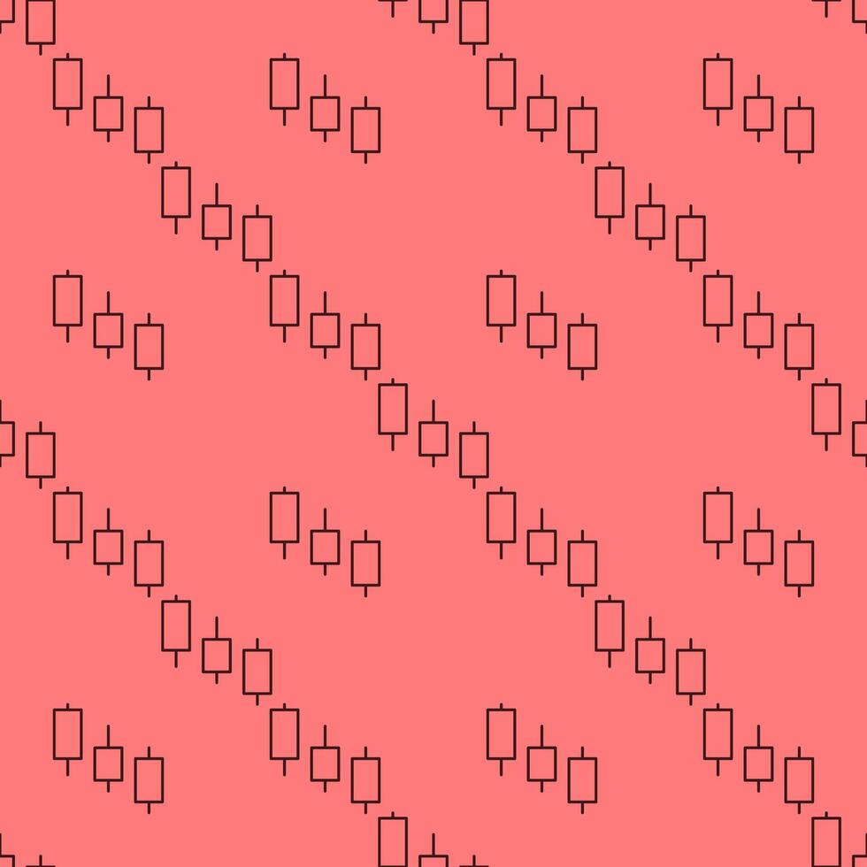 Candlesticks outline seamless pattern vector