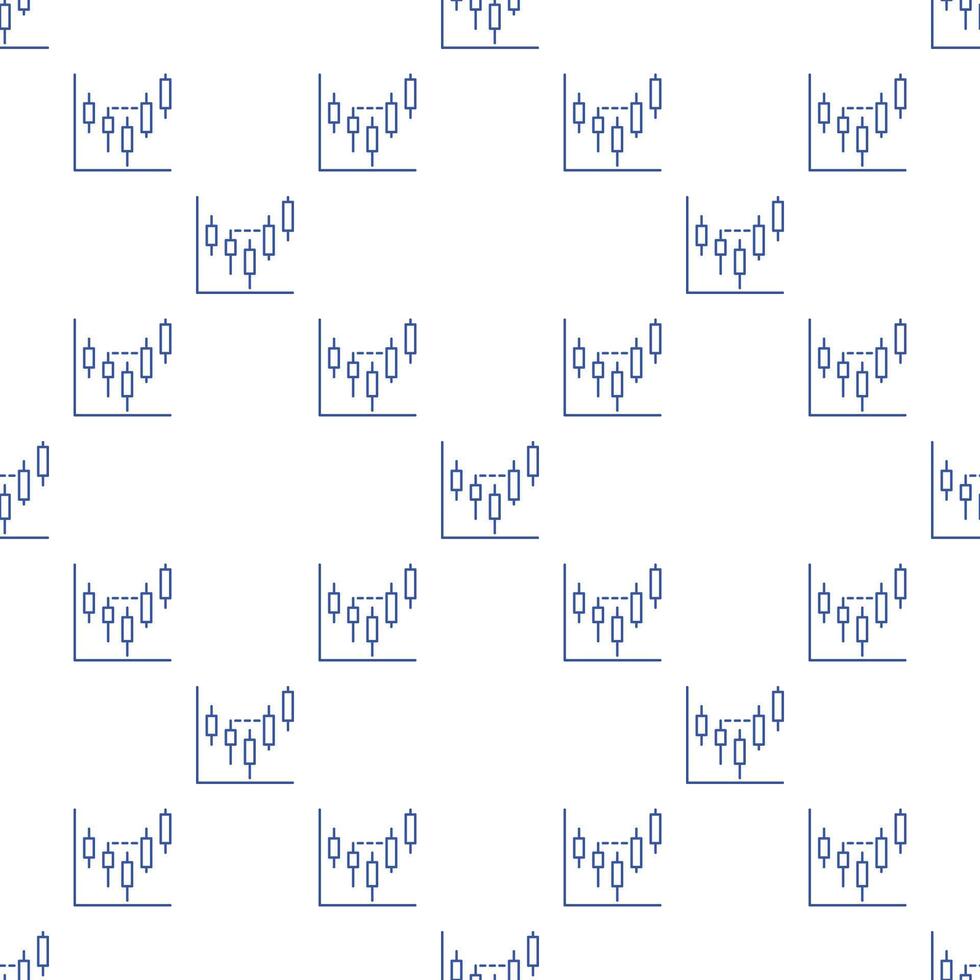 Stock and cryptocurrency formation thin line seamless pattern vector