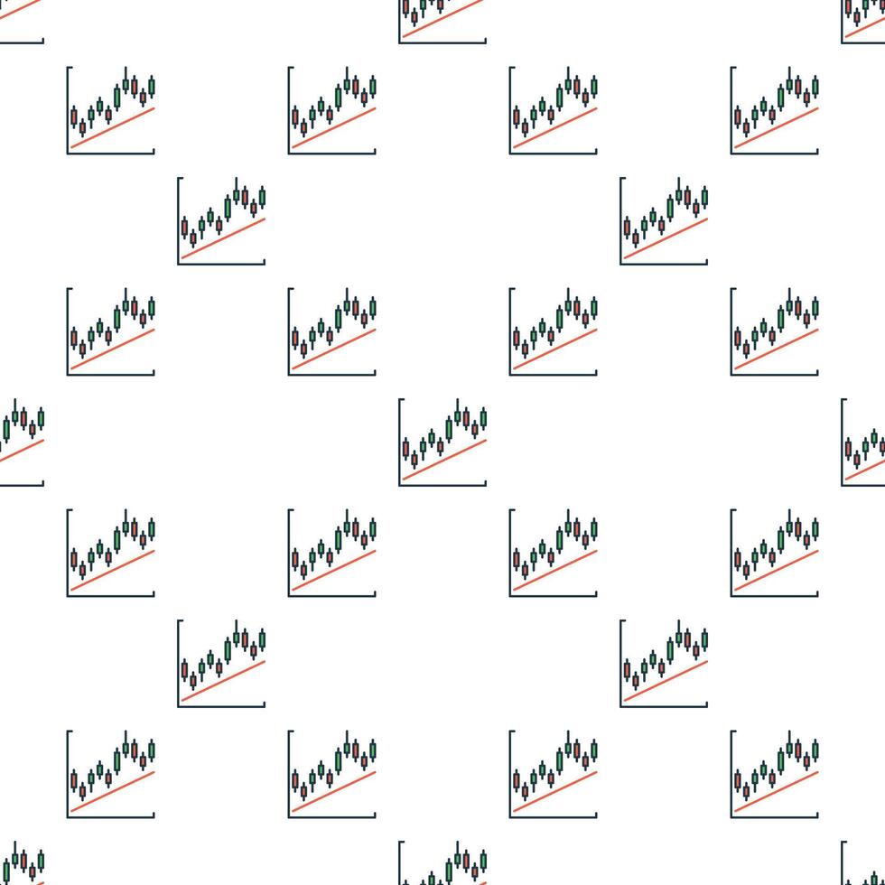 Candlestick formation Cryptocurrency Trading colored seamless pattern vector