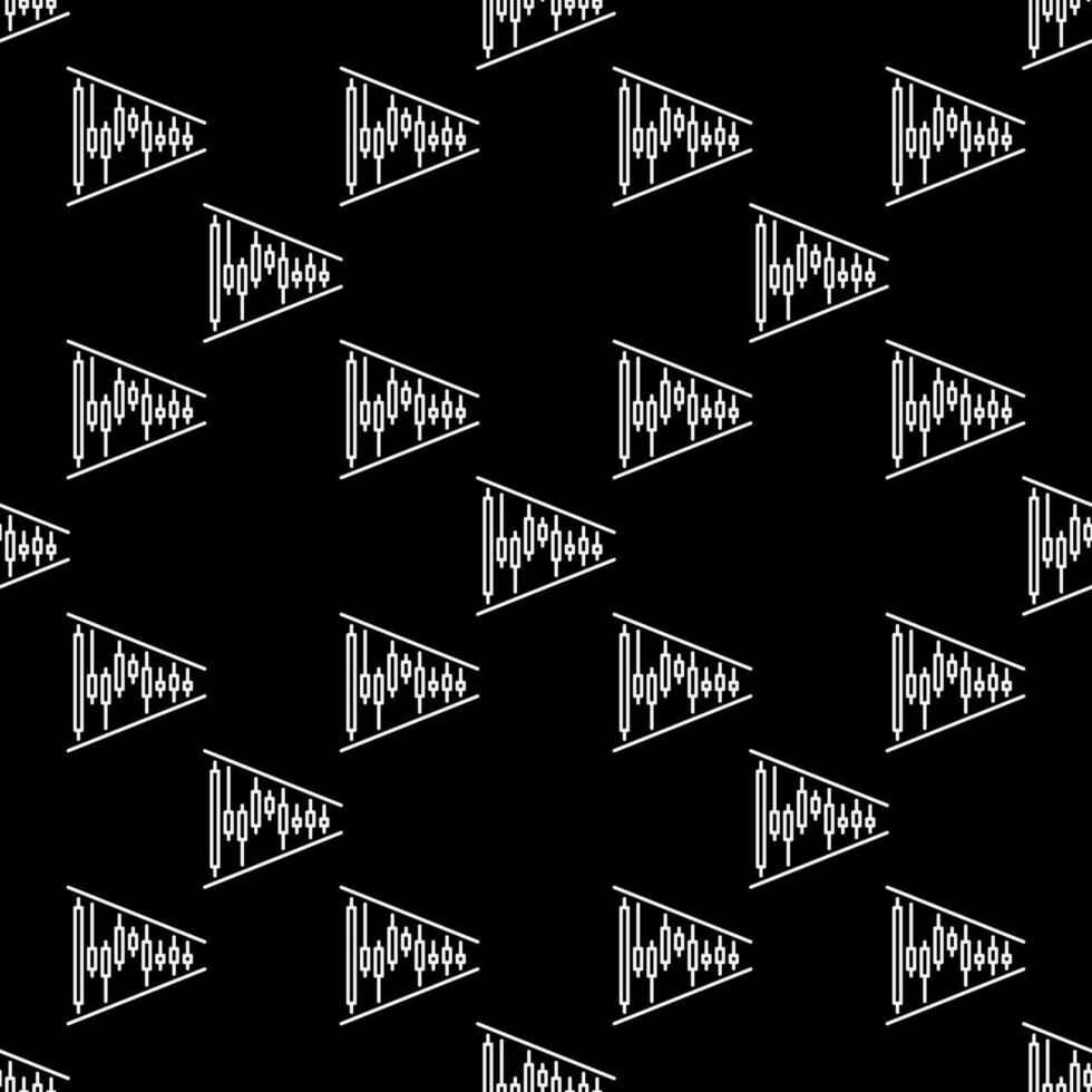 Candlestick Triangle figure cryptocurrency trading linear seamless pattern vector
