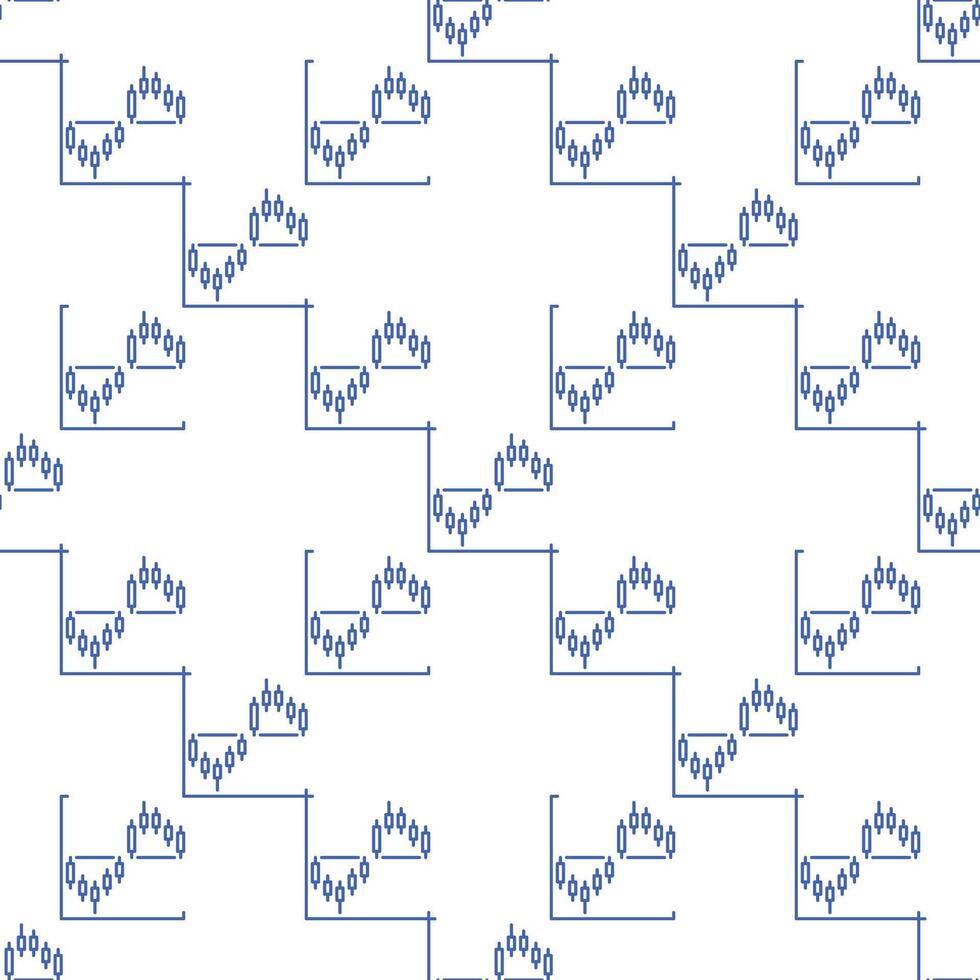 Candlestick Chart Formation seamless pattern in outline style vector