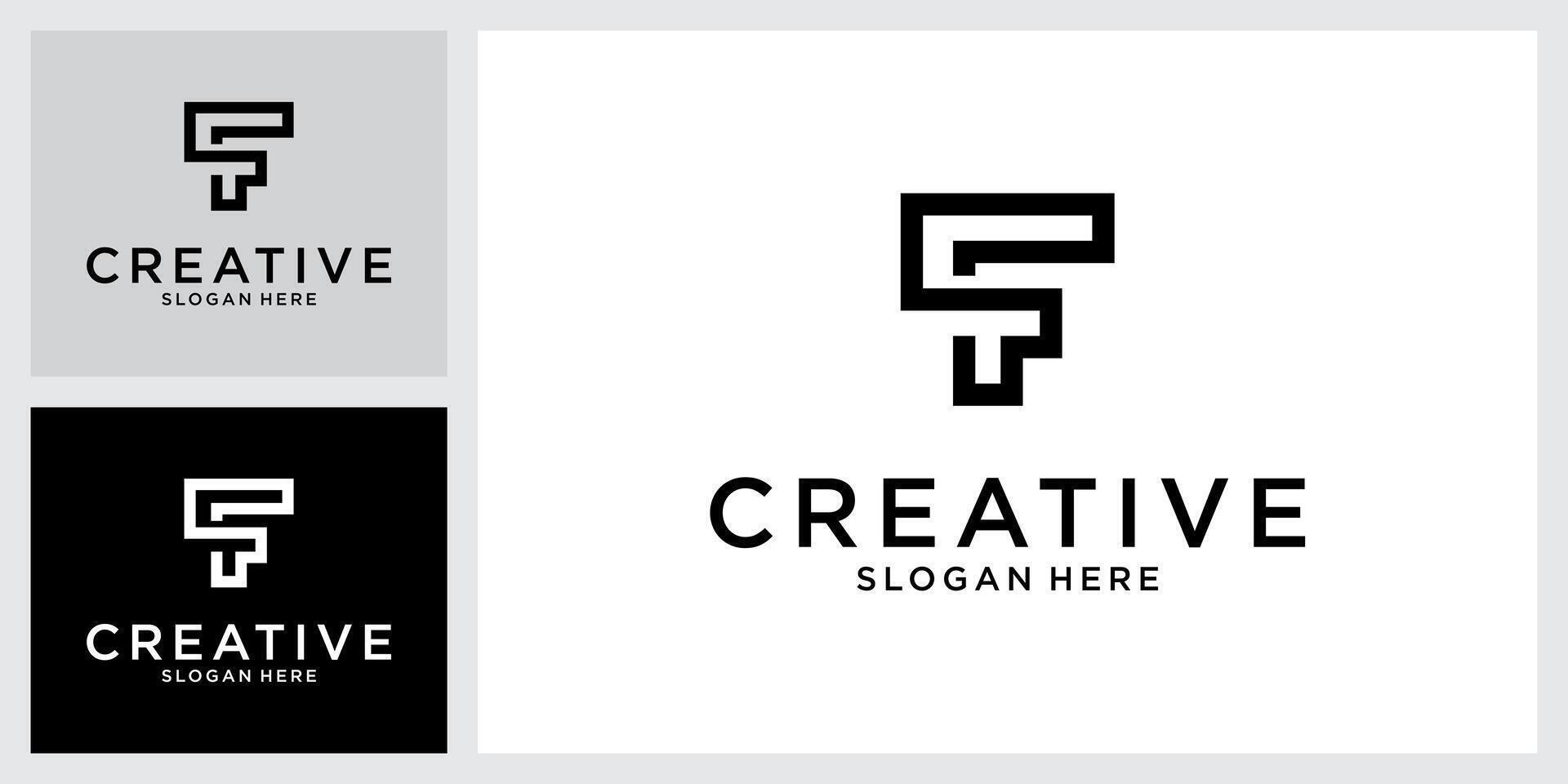 F initial letter logo design template vector