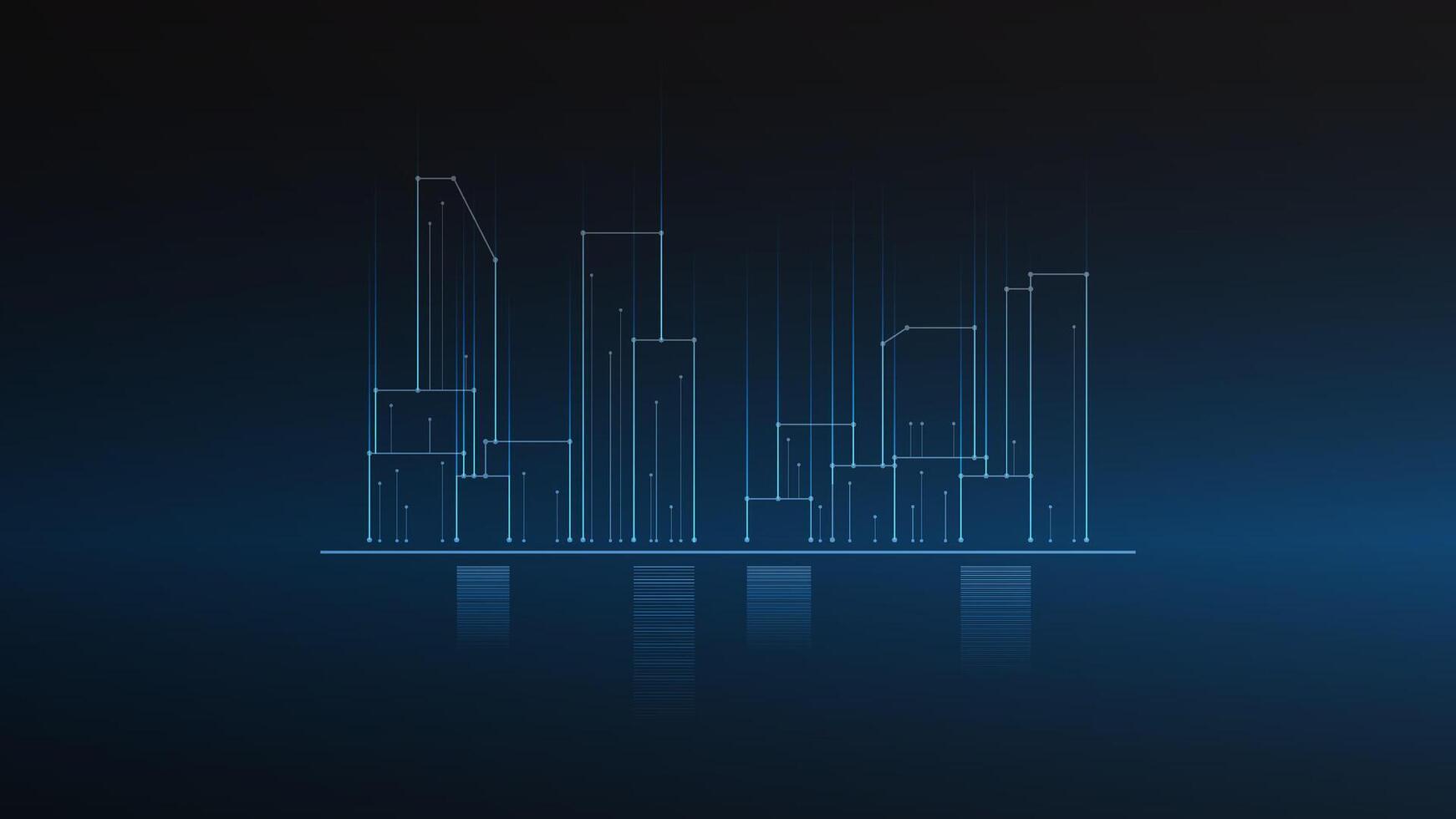 cityscape technology background concept. city space bright glowing neon, data blue line circle lights, technology Abstract, . city for tech, web banner, web site, communication, transformation. vector