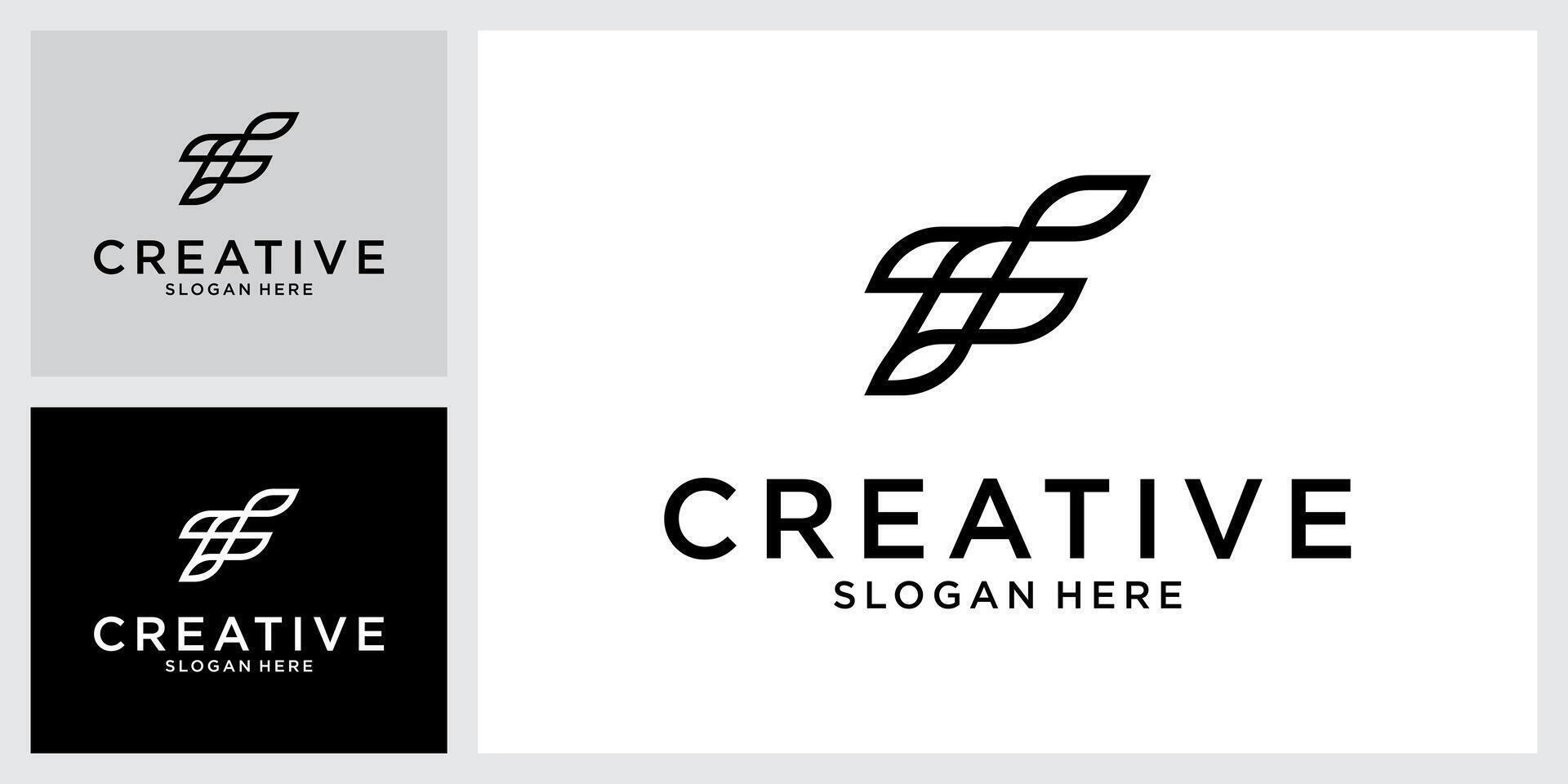 F initial letter logo design template vector