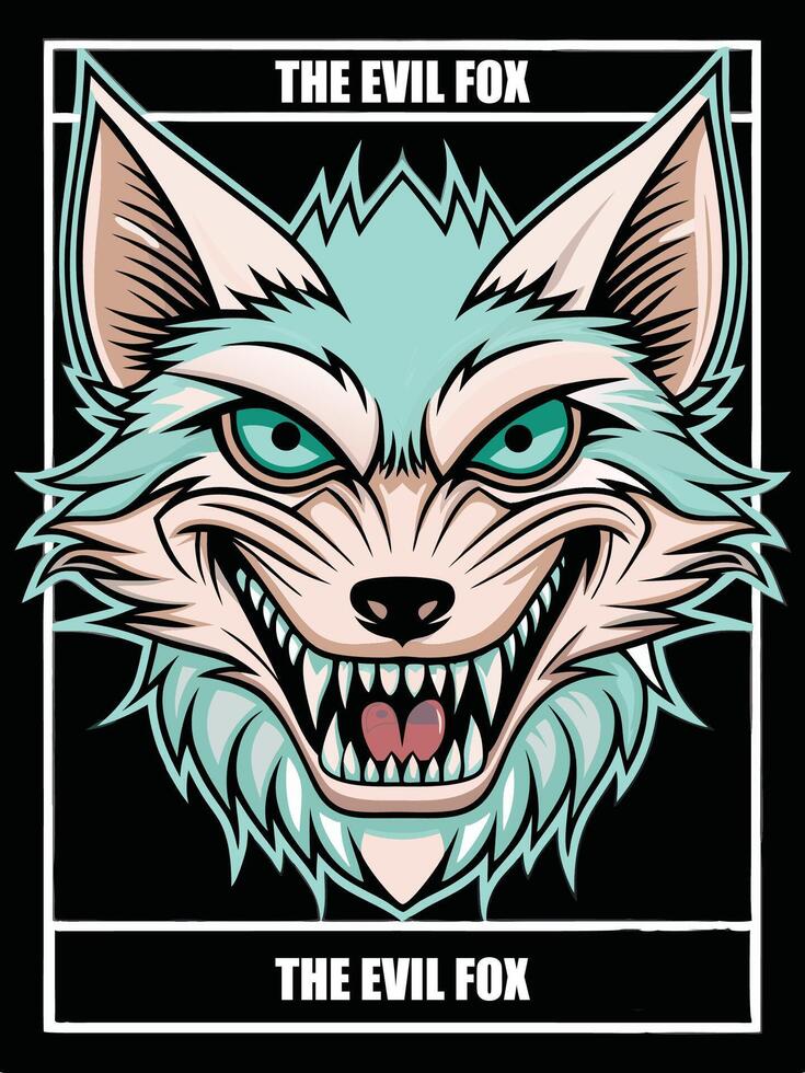 evil wolf tshirt design vector