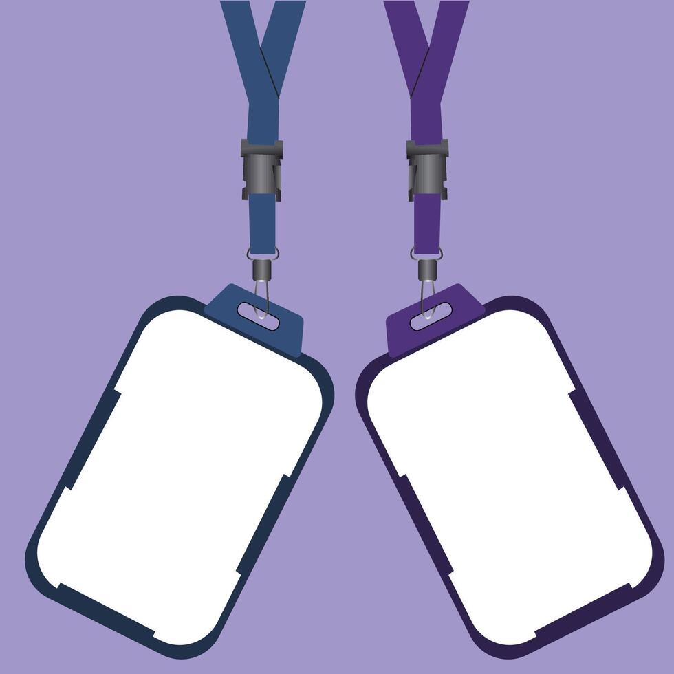 Plastic badge. 2 ID cards. Template designed for employees and guests of company. Can be used for show, events, concerts and performances. Or for speakers and organizers. vector