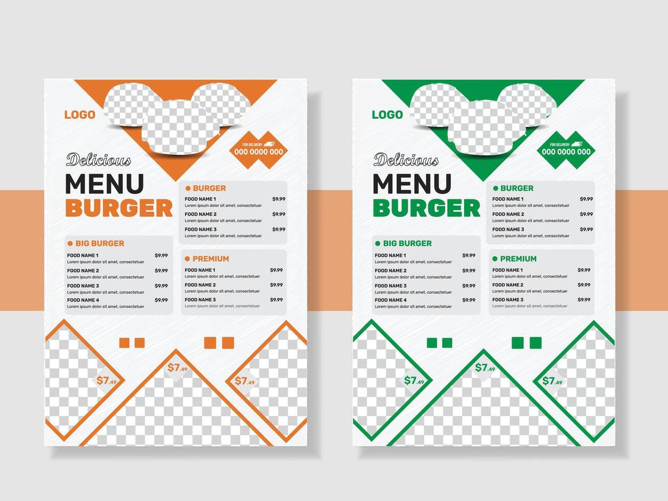 Fast food restaurant menu Design Template. Vintage food menu flyer or poster design template. Restaurant menu, food menu, food flyer. vector