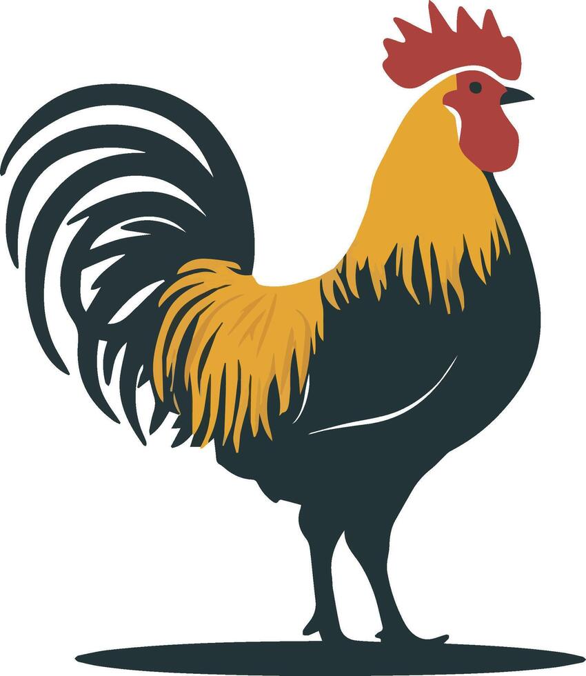 rooster illustration on white background vector