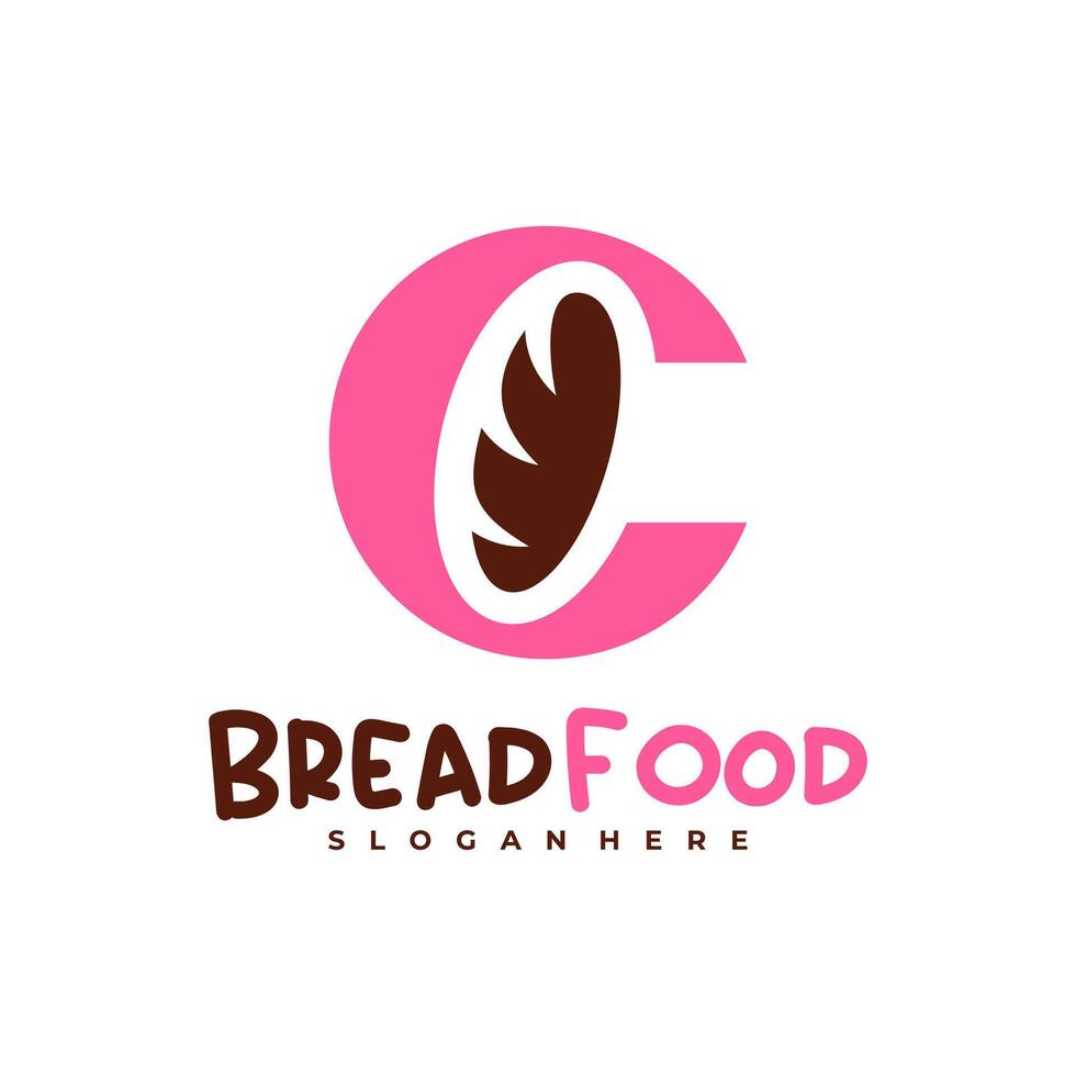 Bread with C logo template, Creative Bread logo design concepts vector