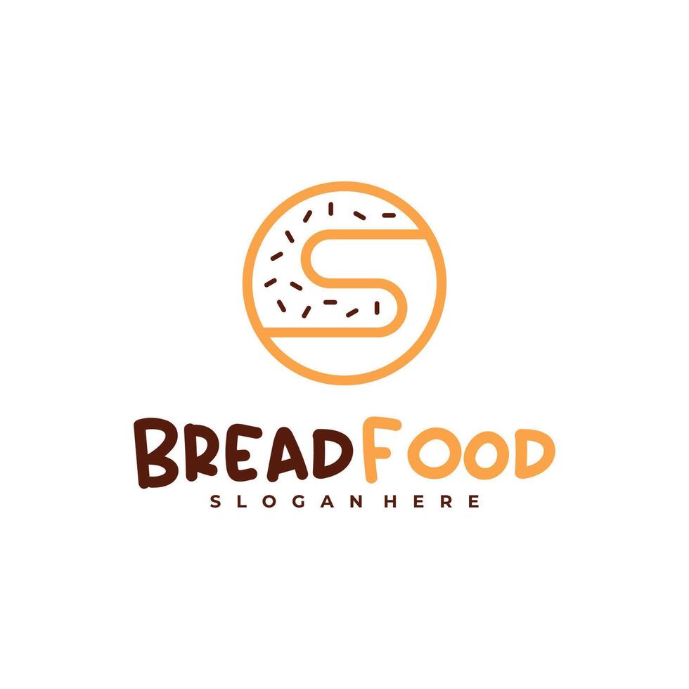 Bread with S logo template, Creative Bread logo design concepts vector