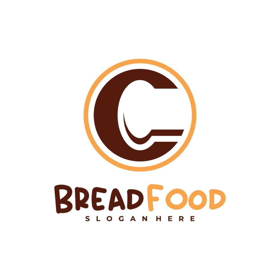 Bread with C logo template, Creative Bread logo design concepts vector