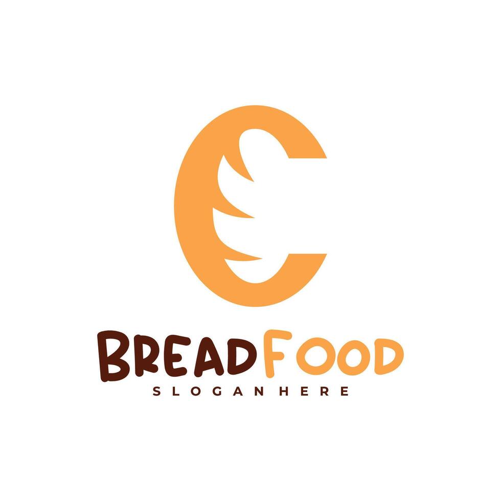 Bread with C logo template, Creative Bread logo design concepts vector