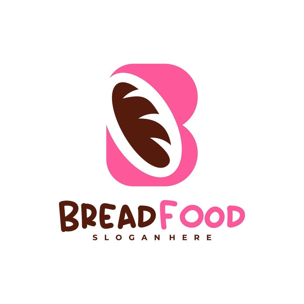 Bread with B logo template, Creative Bread fast logo design concepts vector