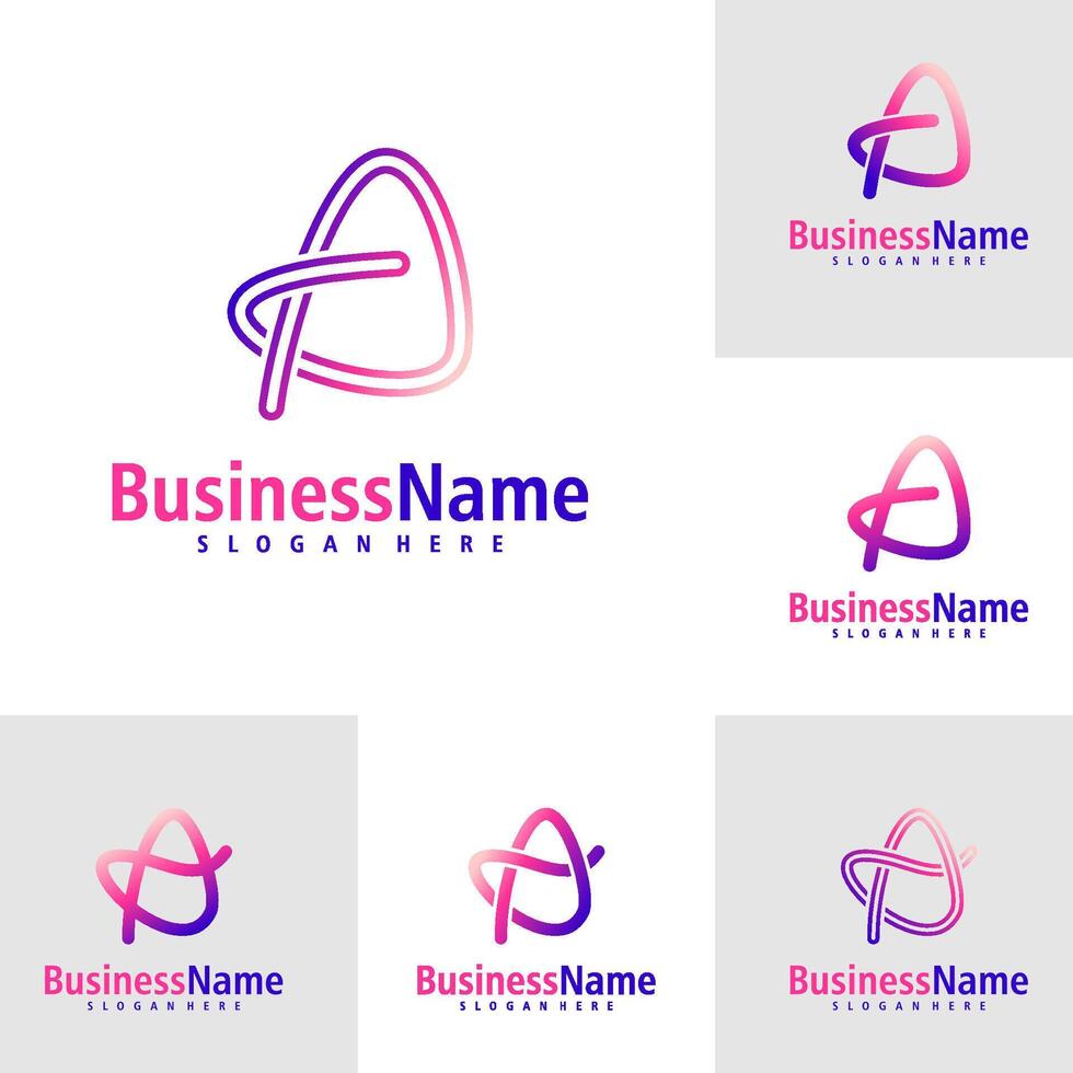 Set of Letter A logo design . Creative Initial A logo concepts template vector