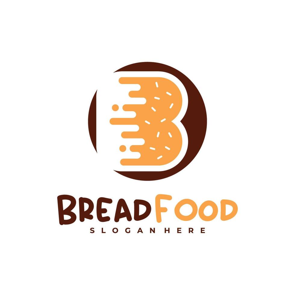 Bread with B logo template, Creative Bread fast logo design concepts vector